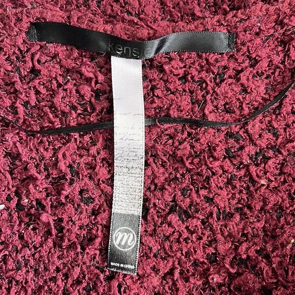 Kensie Speckled Open Front Cardigan Cranberry Plum Size Medium - Picture 6 of 9